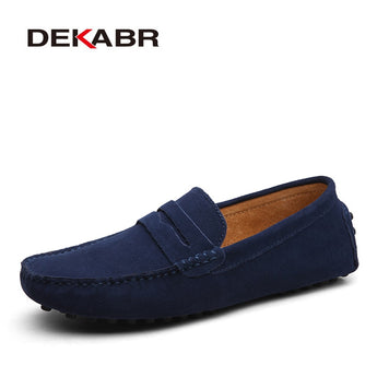 DEKABR Size 49 Men Casual Shoes Fashion Men Shoes Genuine Leather Men Loafers Moccasins Slip On Men's Flats Male Driving Shoes